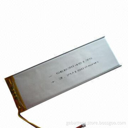 Lithium-ion Polymer Battery Cell with 3.7V Voltage, 1,800mAh Capacity